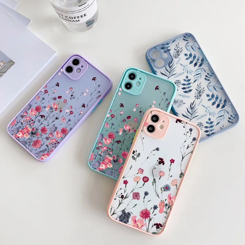 hand painted phone case for iphone x xs max xr flower cover hard shockproof case for iphone 6s 7 8 plus se 2 13 12 11 pro max free global shipping
