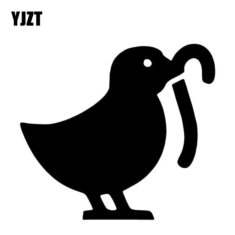 

YJZT 15,2 см * 13,7 см, мультяшный цыпленок, животное, наклейка на автомобиль, декор двери автомобиля, Виниловая наклейка, черный/серебряный цвет