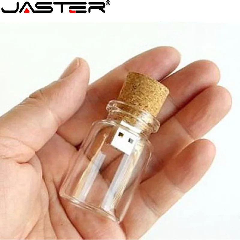 JASTER плавающая бутылка Флешка USB 2 0 4 ГБ 8 16 32 64 стеклянные бутылки пожеланий флэш