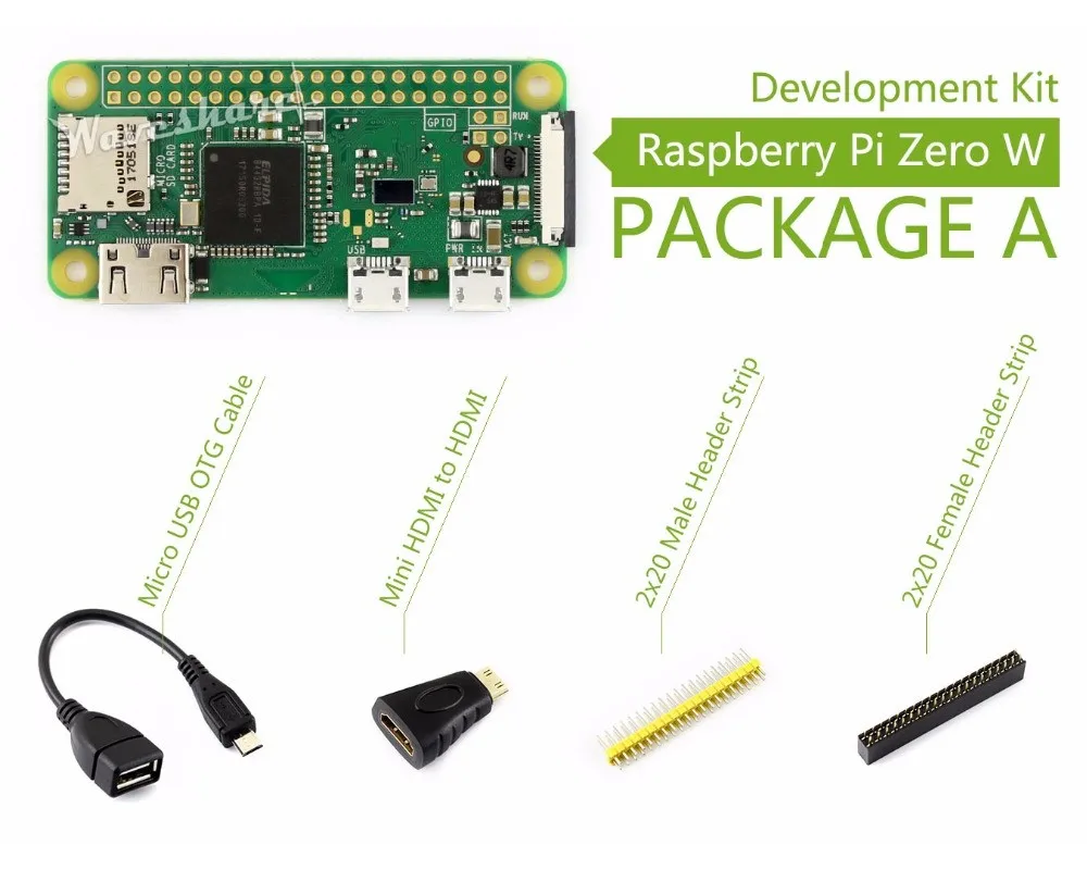 Raspberry Pi Zero W посылка Базовый комплект для разработки переходник Mini HDMI-HDMI Micro USB OTG и 2