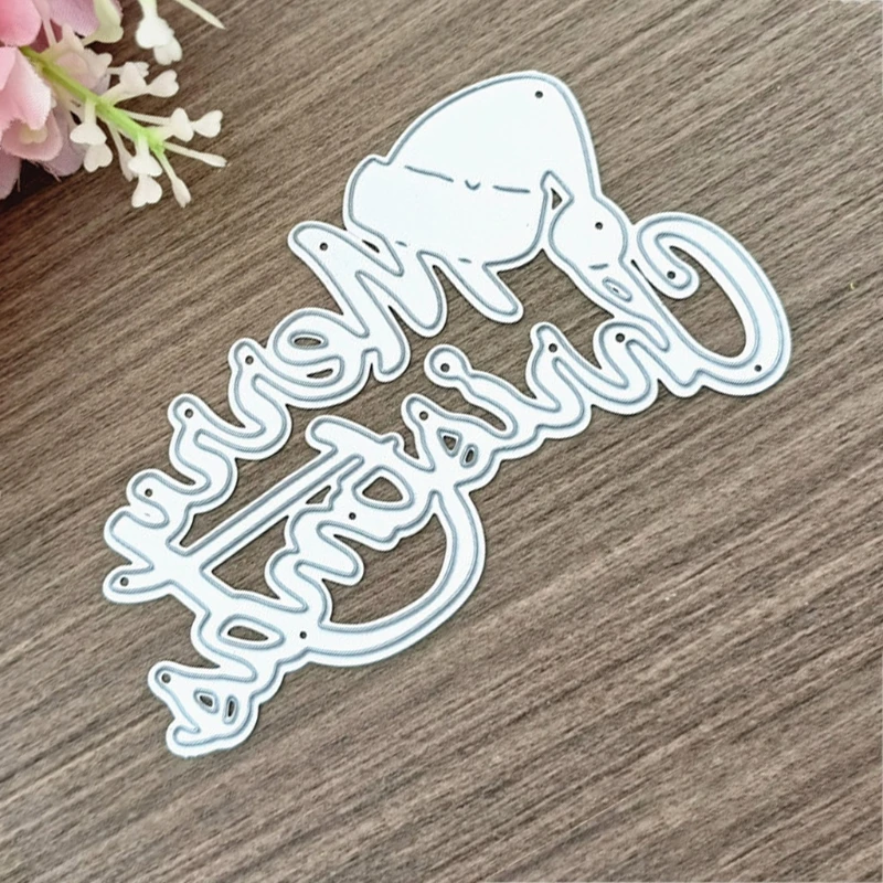 Счастливого Рождества и шапка Санты металлические вырезанные штампы фотоальбом