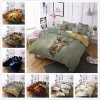christmas deer bedding set 23pcs soft microfiber animal duvet cover for kids comforter cover twin size with pillowcase