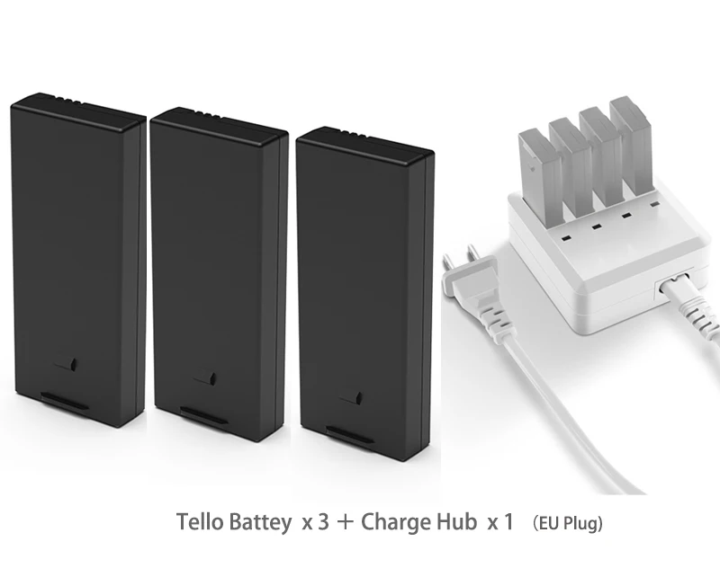3 Pieces and Charger Аккумулятор для дрона DJI Tello/зарядное устройство концентратор для 4 в 1 Интеллектуальная батарея Быстрая зарядка для оригинального дрона DJI Tello аксессуары - Color: 3 Pieces and Charger