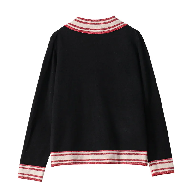 

High Quality V-Neck Knitted Elegant Sweater Woman Autumn Winter Designer Luxury Femmes Runway Comfortable Knitwear Cardigan