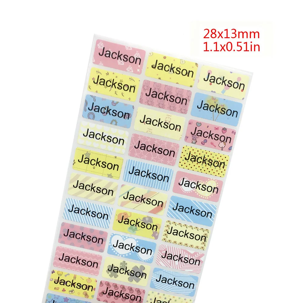 Многоцветные наклейки с личными именами школьные канцелярские товары по