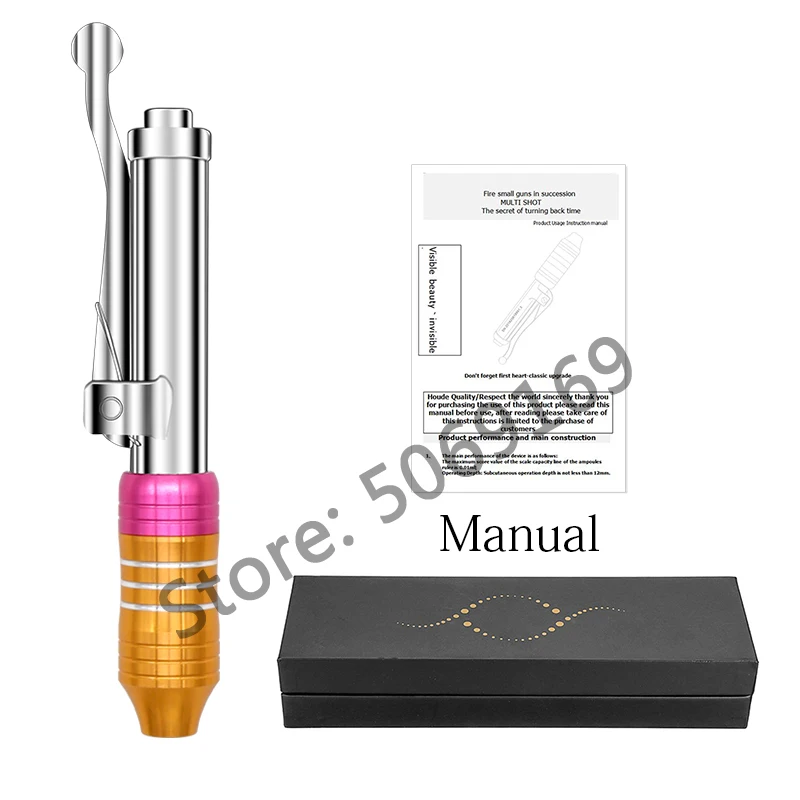 Gold pen kit 1 Ручка с гиалуроновой кислотой высокого давления для снятия морщин, наполнение губ, пистолет с гиалуроном, распылитель, гиалуроническая ручка, машина для литья под давлением - Номер модели: Gold pen kit 1