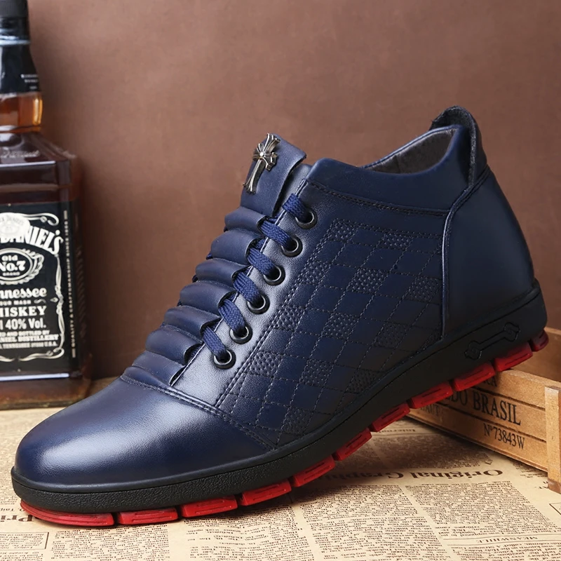 Высокие модные зимние мужские ботинки теплая утолщенная обувь с высоким берцем