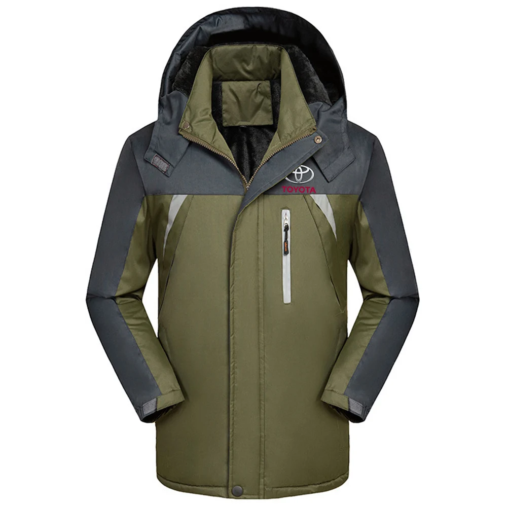 

Winter Toyota car logo Thicken Windbreaker Coat Waterproof Warm Outdoor Couples Cold-Proof Mountaineering Clothing Jackets