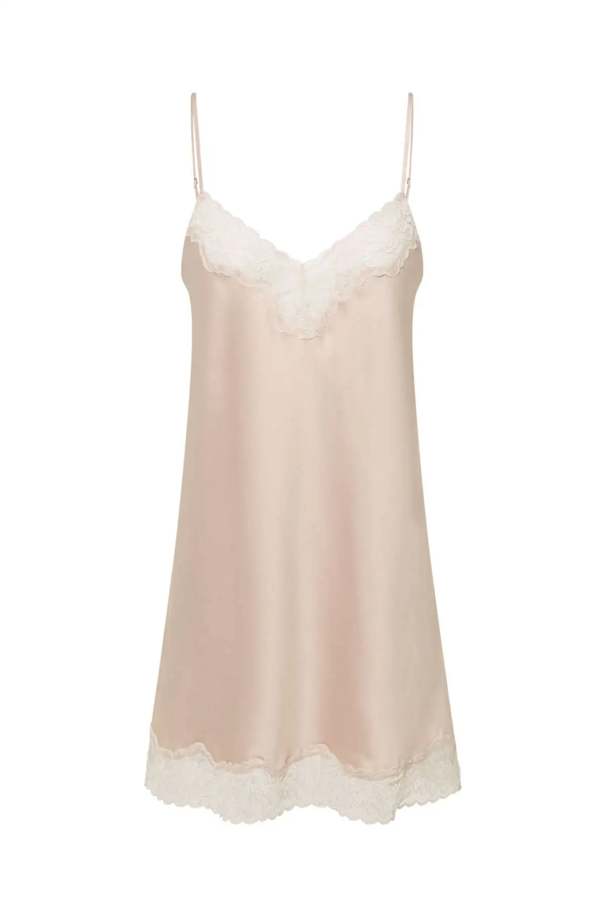 

Women's Lace Satin Beige Nightly Sexy Nightgown