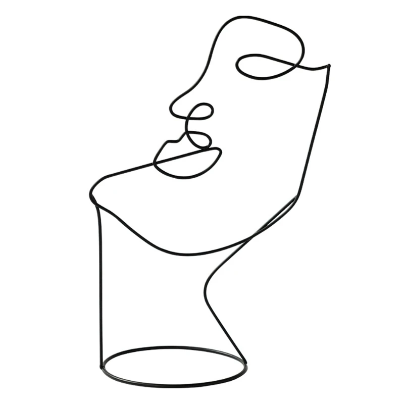 

Скандинавский абстрактный персонаж, скульптура, Декор для дома, металлические фигурки с черными линиями, искусство, подарок, ремесла, украш...