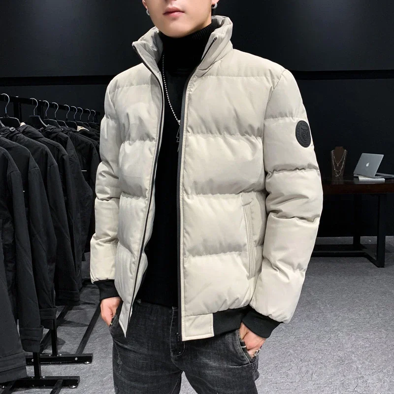 

Jacket 2021 Winter Men's Cotton-padded Trend Tiger Head Logo Short Padded Men's Jacket Thick Casual Down Padded Jacket Men AUSO