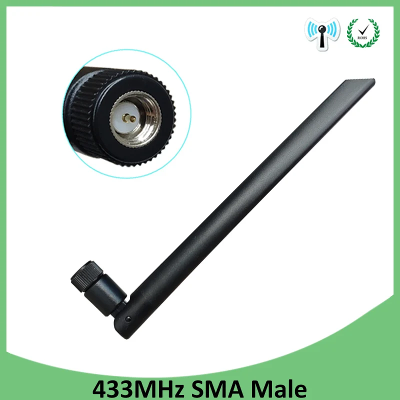 

433Mhz Antenna LORA 5dbi SMA Male Connector 433 MHz IOT Directional Antena Rubber Aerial Wireless Repeater Lorawan antenne 433m