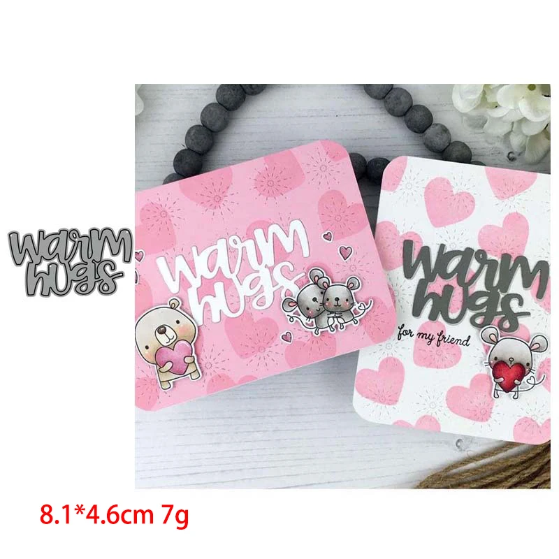 

Warm Hugs Letter Metal Cutting Dies Stencils for DIY Scrapbooking Photo Album Decorative Embossing DIY Paper Cards
