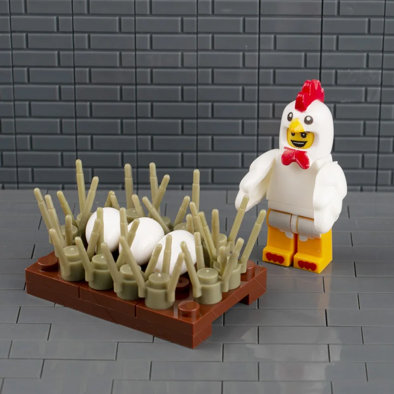 1Figure12Grass3Eggs Городские аксессуары герои мультфильмов Строительные блоки Друзья праздничные украшения для Хэллоуина продукты, Фрукты животных Кирпичи игрушки Дети C117 - Цвет: 1Figure12Grass3Eggs