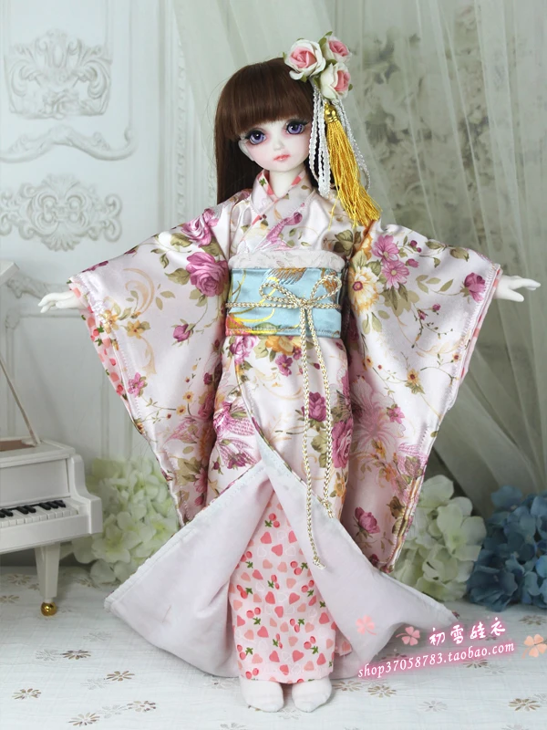 1/4 1/3 BJD Accessories doll clothing Japanese Kimono yukata+handbag+scarf set for BJD/SD,not include doll,shoes,wig and other