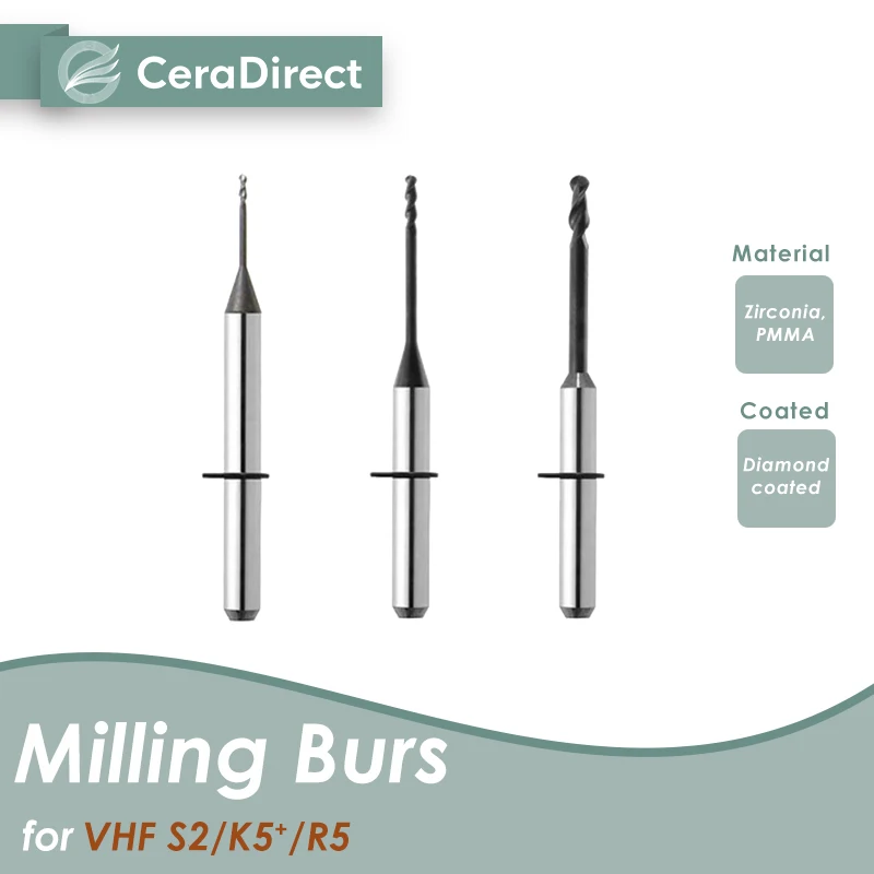 Фрезерные боры VHF S2 R5 K5 + фрезерный станок (3 шт.)|Отбеливание зубов| |