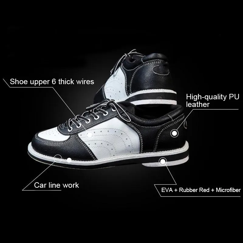 

Newly Bowling Shoes Men Skidproof Sole Professional Bowling Sport Shoes Non-slip Sneakers