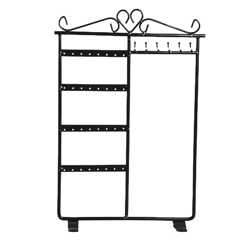 32 Holes 6 Hooks Iron Jewelry Display Rack Earring Holder  Jewelry Display Stand  Ear Studs Stand Organizer Holder Display Showc