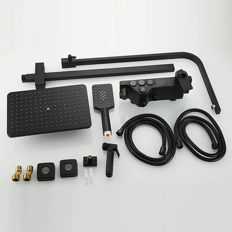 Латунный смеситель для душа с термостатом и цифровым дисплеем ванной комнаты