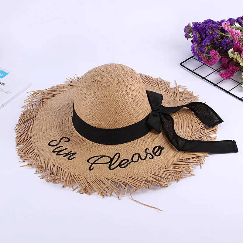 

Raffia straw hat female summer beach hat seaside vacation sun hat travel wild foldable sunscreen hat