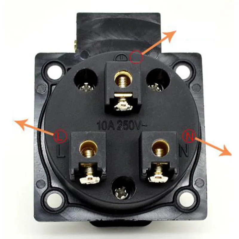 Универсальная Промышленная безопасная розетка черного и синего цвета 10 А 250 В IP44