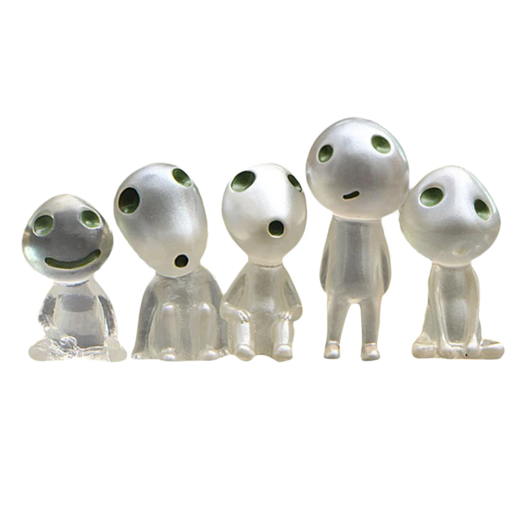 5 шт. миниатюрные светящиеся елки из смолы игрушечные эльфы с героями