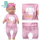 Одежда для кукол, мультяшные костюмы, хлопковая одежда, юбка подходит для 17 дюймовых 43 см детских игрушек, аксессуары для кукол новорожденных, подарок