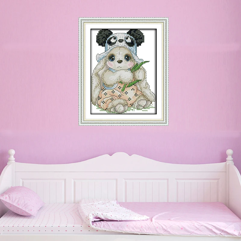 NKF комплекты для вышивки крестом с изображением панды и кролика 11 14CT рукоделия