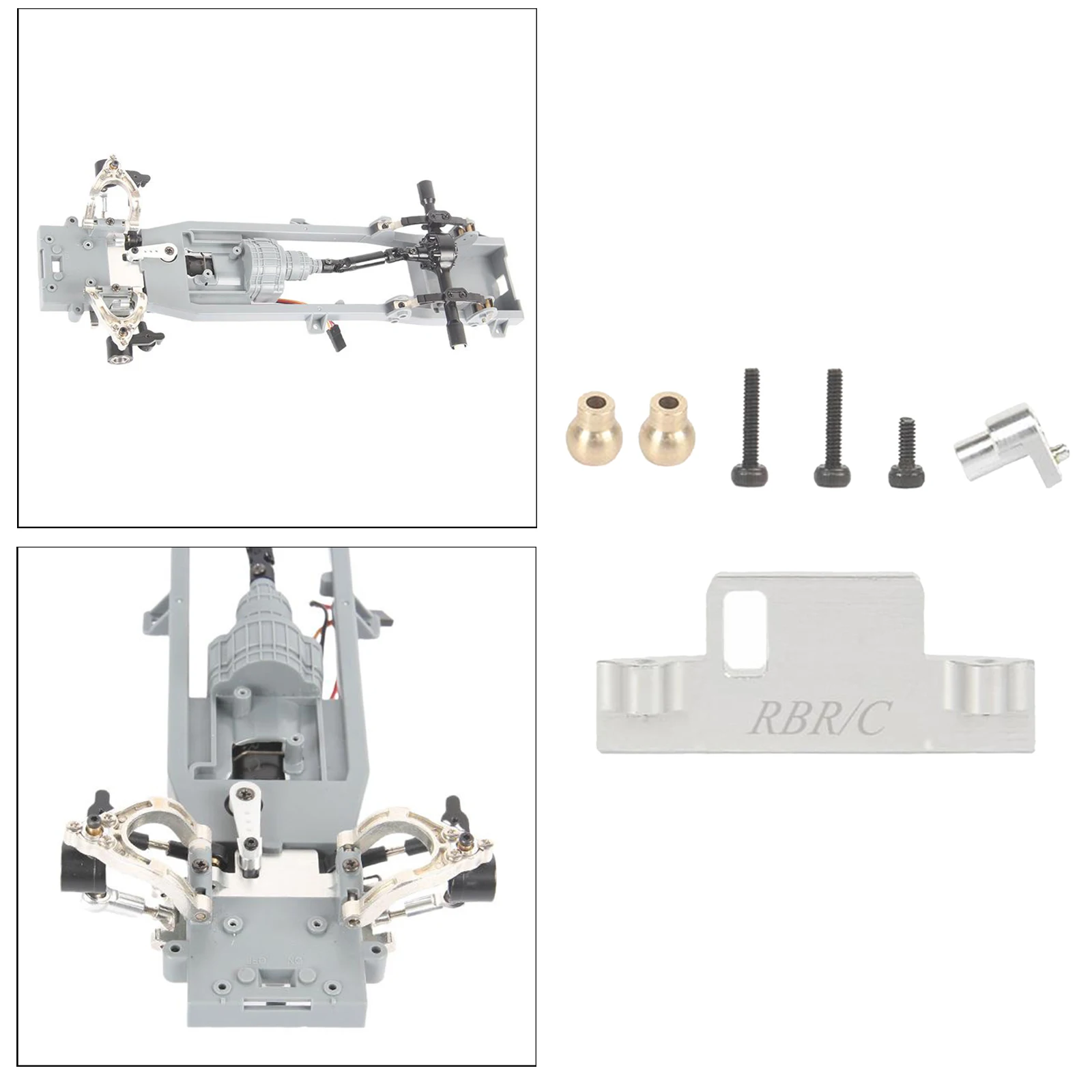 

Направляющая для руля из сплава с металлической пластиной для WPL D12 1/10, радиоуправляемые гусеничные грузовики для скалолазания