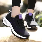 Женские кроссовки для прогулок, черные дышащие кроссовки на платформе, светильник кие повседневные Прогулочные кроссовки для улицы, новинка 2021