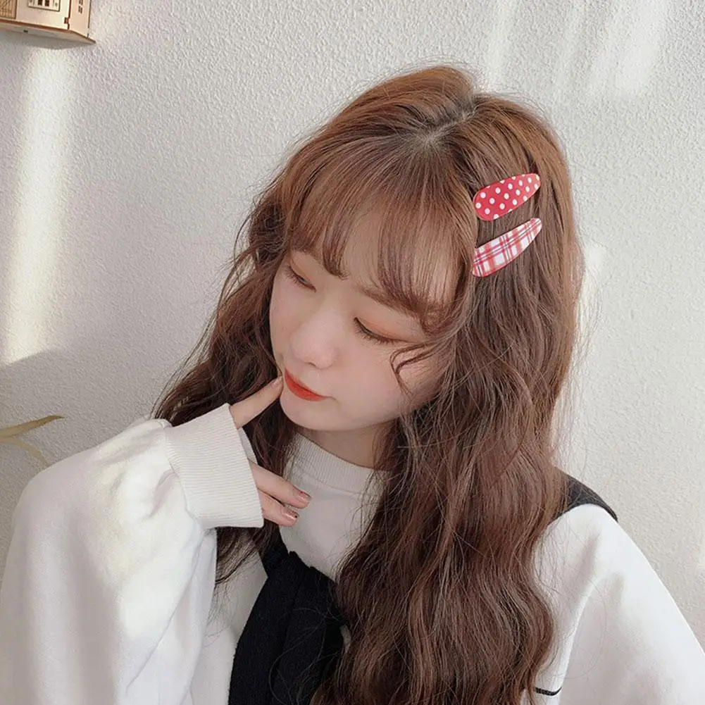

Korean 6Pcs/set Polka-Dot Checked Hairpin BB Clip Geometric Hairpin Clip Shape Hair Hair Accessories Sister Hairgrip Soft B R5I8