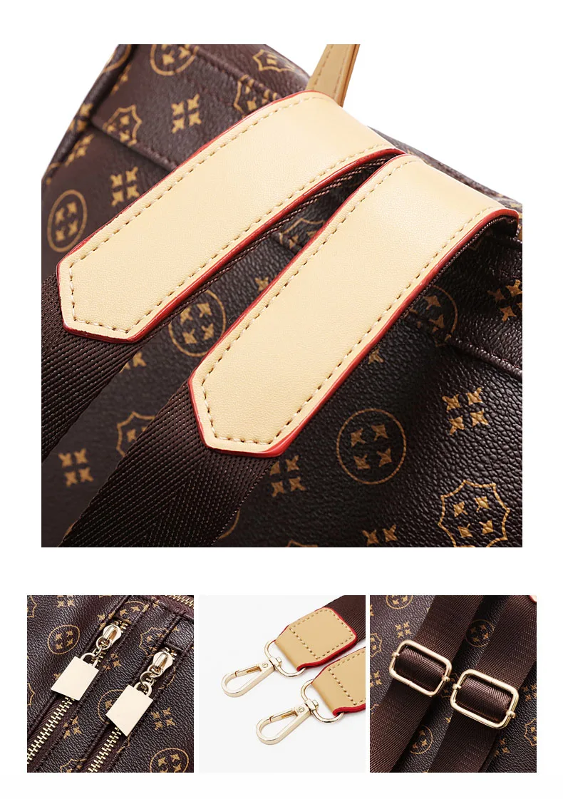 Женский рюкзак качественный кожаный с принтом женский роскошный брендовый