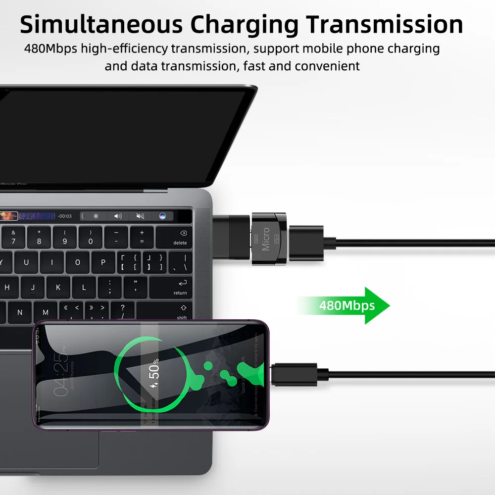 USB OTG конвертер USB2.0 Женский к Micro Мужской адаптер для Android мобильный телефон Samsung A7