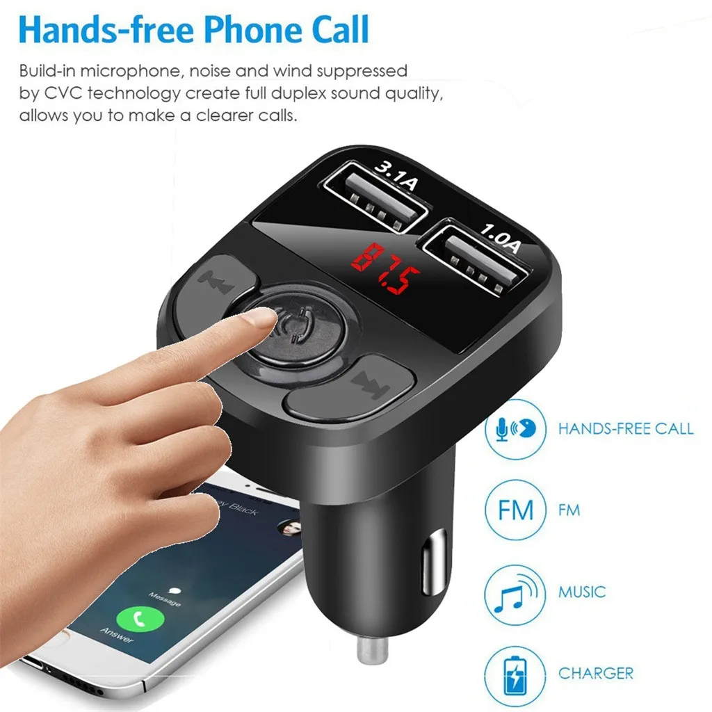 FM передатчик Aux модулятор Bluetooth автомобильный комплект громкой связи с MP3 плеером