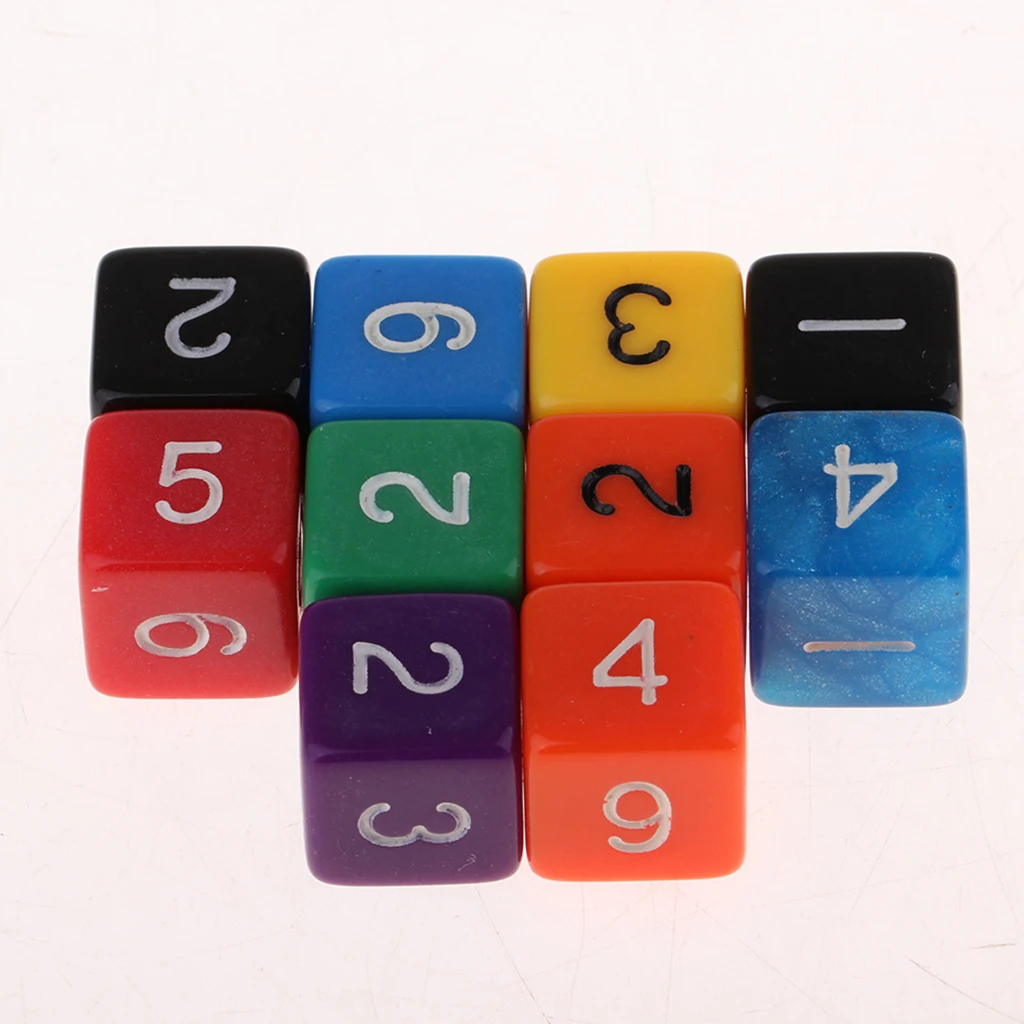 

16mm 1-6 Dices Set Colors D6 Die For RPG Game Accessory