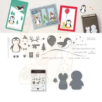 pinguin party bird metal cutting dies silicone stamps scrapbooking new make photo album card diy paper embossing craft 2021