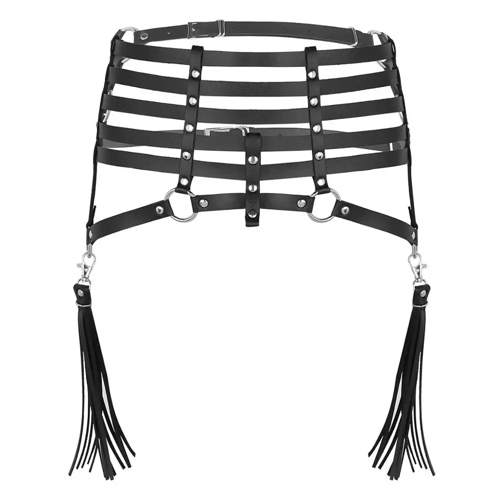 Женский ремень с кисточками TiaoBug из искусственной кожи в стиле панк клетка бондаж