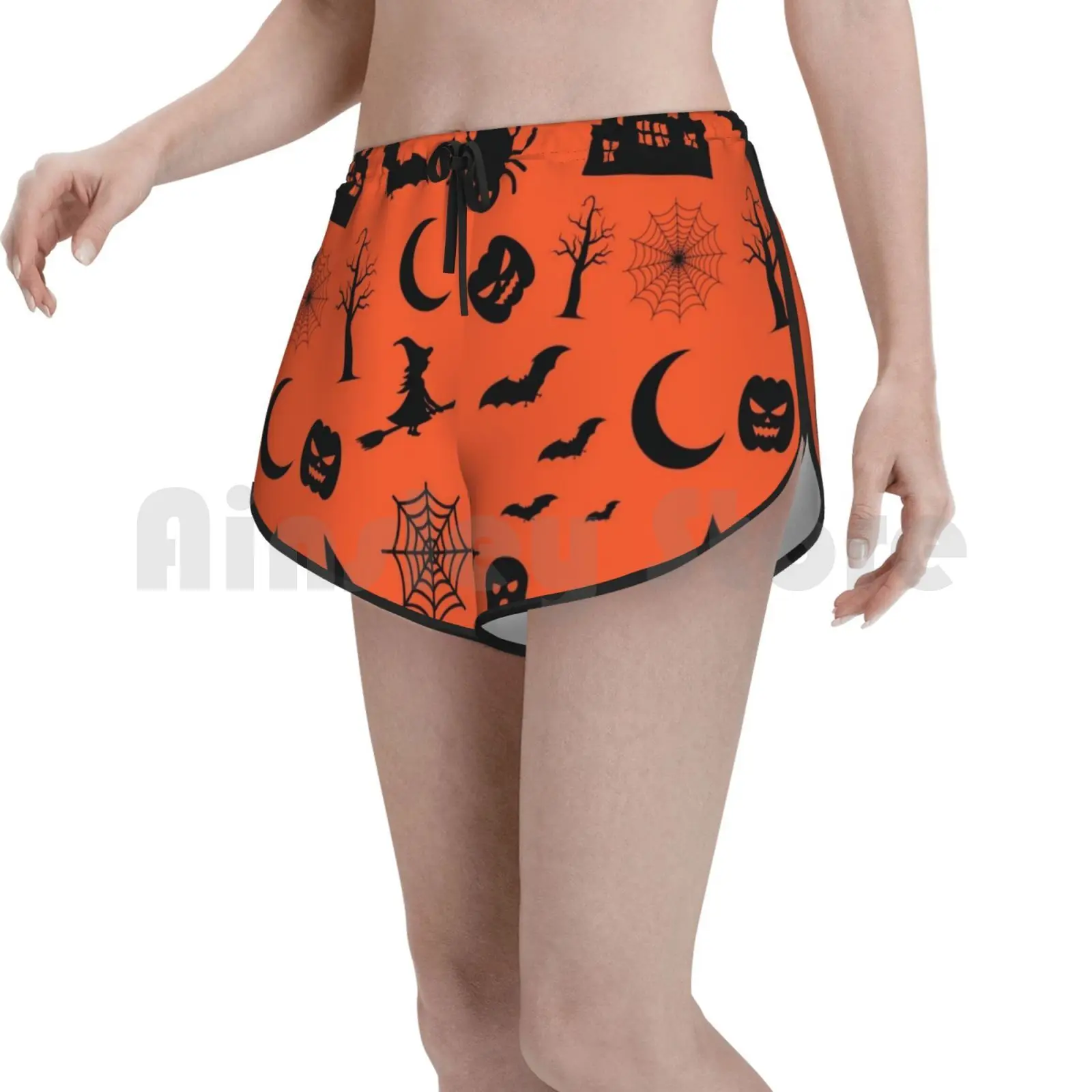 

Волшебника и ведьма узор | Magic магии Conjuring Плавание шорты Для женщин Пляжные шорты на Хэллоуин с надписью Trick Or Treat Фея ведьма