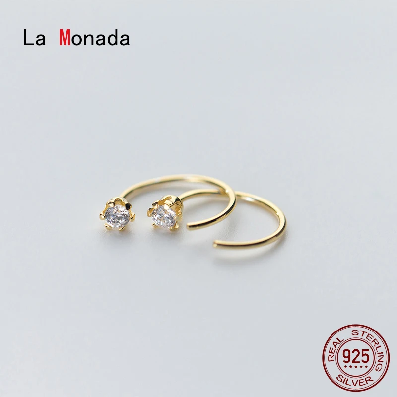 

Женские серьги-кольца цветок La Monada, серебро 925 пробы, минималистичные серьги-кольца ювелирные изделия из стерлингового серебра 925 пробы