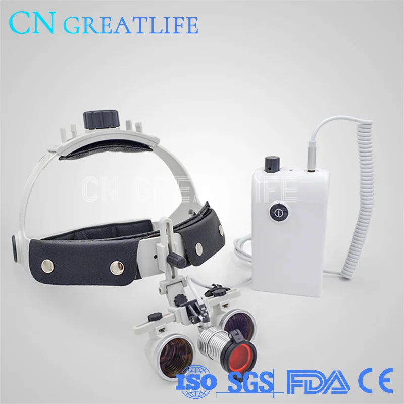 

GreatLife Dent Magnifier 2.5x Led Medical Dental Headlamp Dental Magnifying Glasses Loupe Surgical Headlamp Headlight Loupes