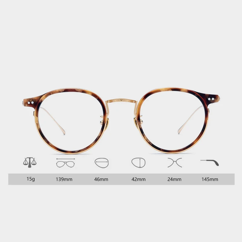 Оправа для очков из чистого титана мужчин и женщин ультралегкие круглые