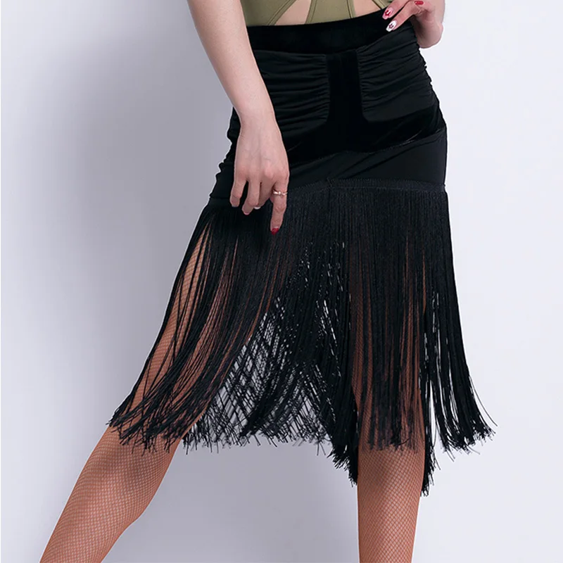 Sexy Latin Dance Skirt Women Tango Salsa Cha Samba Rumba Performance Fringe Outfit Ballroom Practice Dancing Wear DF1579 | Тематическая