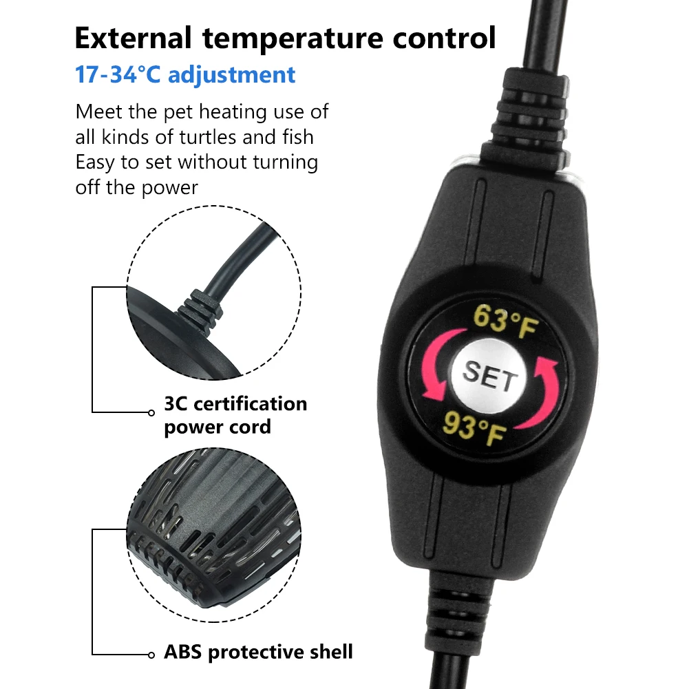 

100-120V 220-240V EU US Digital Aquarium Heater Aquarium Electric Heating Rods Digital Temperature Controller Fish Turtle Tank