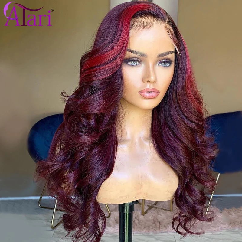 

Highlights 99 Color 13x4 Lace Frontal Wig 180% Density 5x5 HD Lace Closure Wig Brazilian Body Wave Lace Front Human Hair Wigs