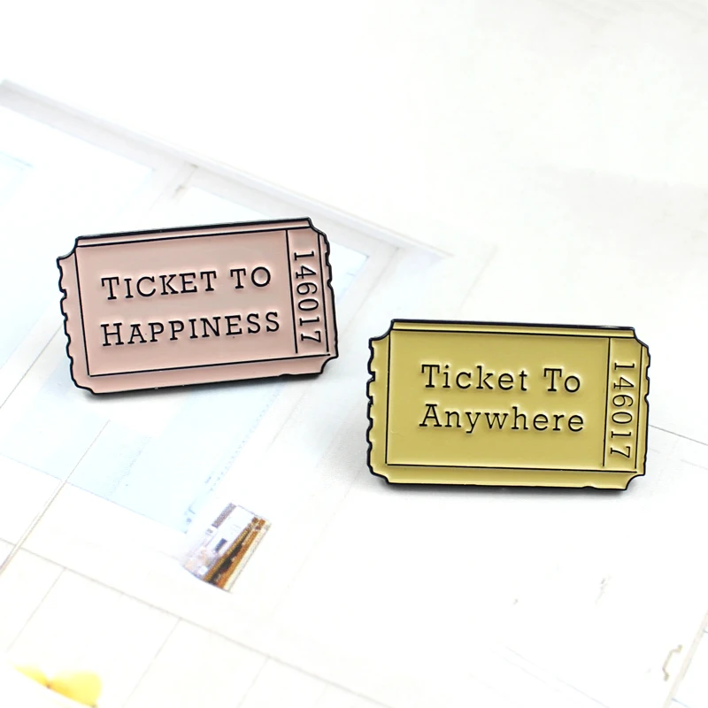 Admit Admission Ticket Stamp Brooch Pop Movie To Happiness/Anywhere Enamel Pin Coat Cap Badge Friends Children Gifts | Украшения и