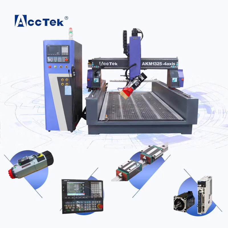Enlarge 3d Cnc Router Woodworking Machine 4 Axis ATC 1325 Cnc Router Cutting Aluminium Flat