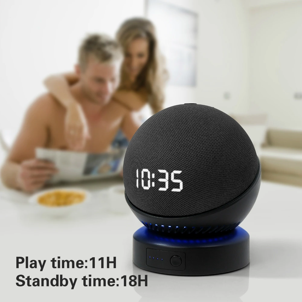 battery base for echo dot 4th generation alexa speaker portable wireless charger power bank for echo dot 4 holder mount stand free global shipping