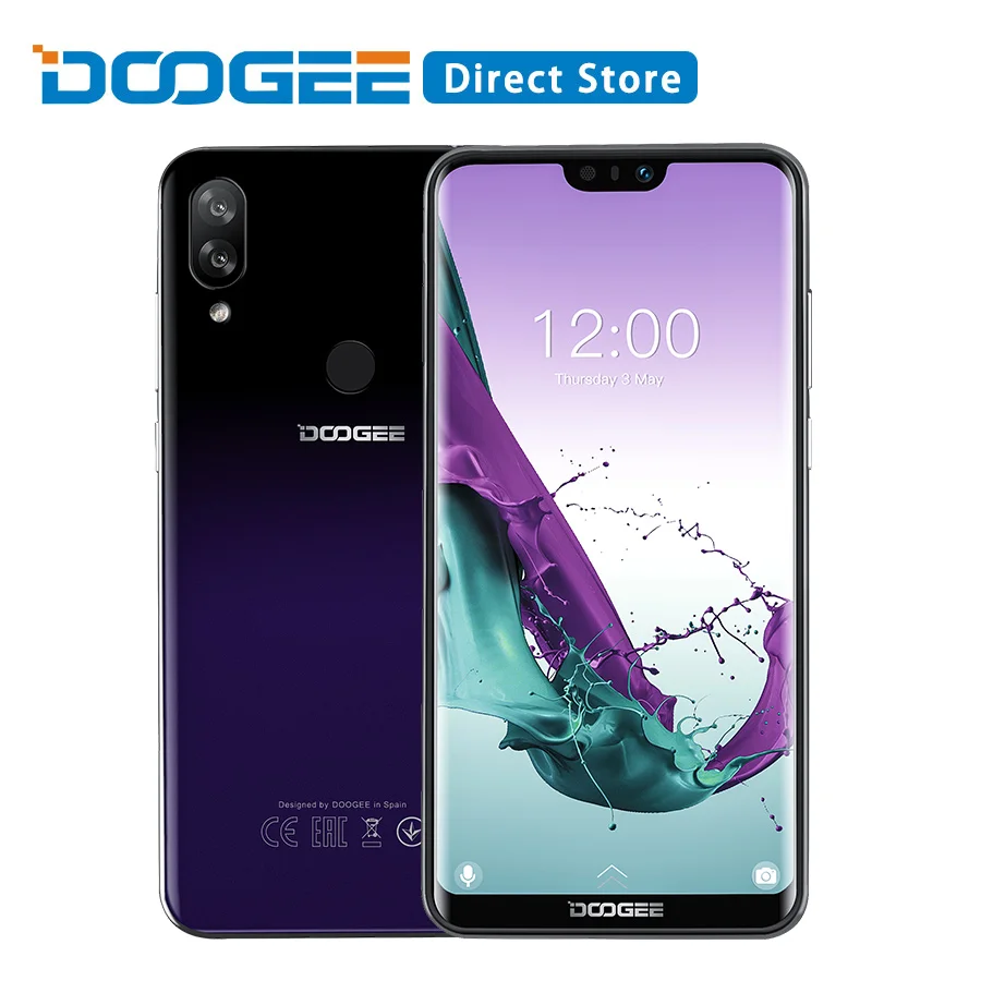 DOOGEE N10 мобильный телефон Octa Core, 3 Гб оперативной памяти, Оперативная память 32GB Встроенная память 5,84 дюймов FHD+ 19:9 Дисплей 16.0MP Фронтальная камера 3360 мАч Android 8,1 4glte