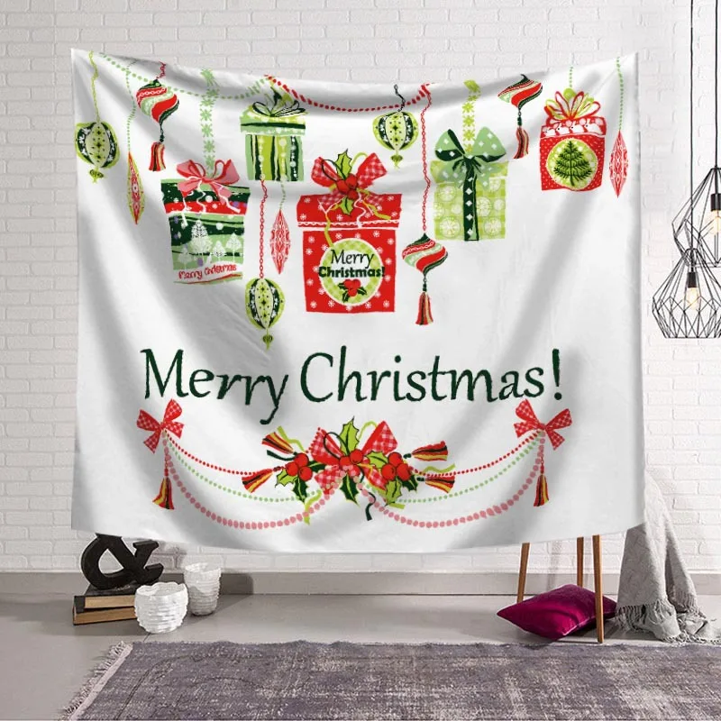 

Hot Sale Christmas Decor Tapestry Holiday Decorations Homestay Bedside Tapestry Nordic Background Cloth Santa Claus Flag Carpets