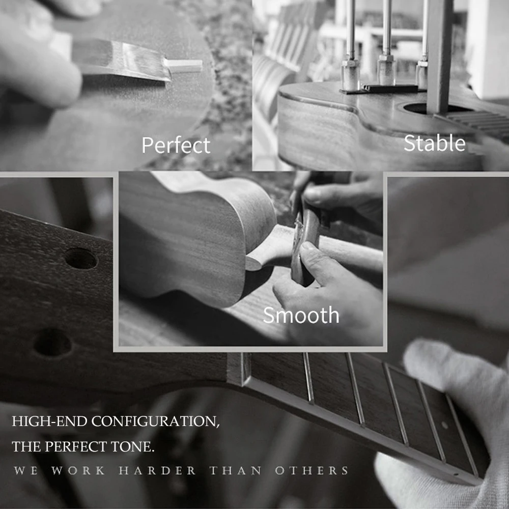 Укулеле из розового дерева акустическое нейлоновое 4 струны бас-гитара 21 дюйм